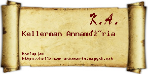 Kellerman Annamária névjegykártya